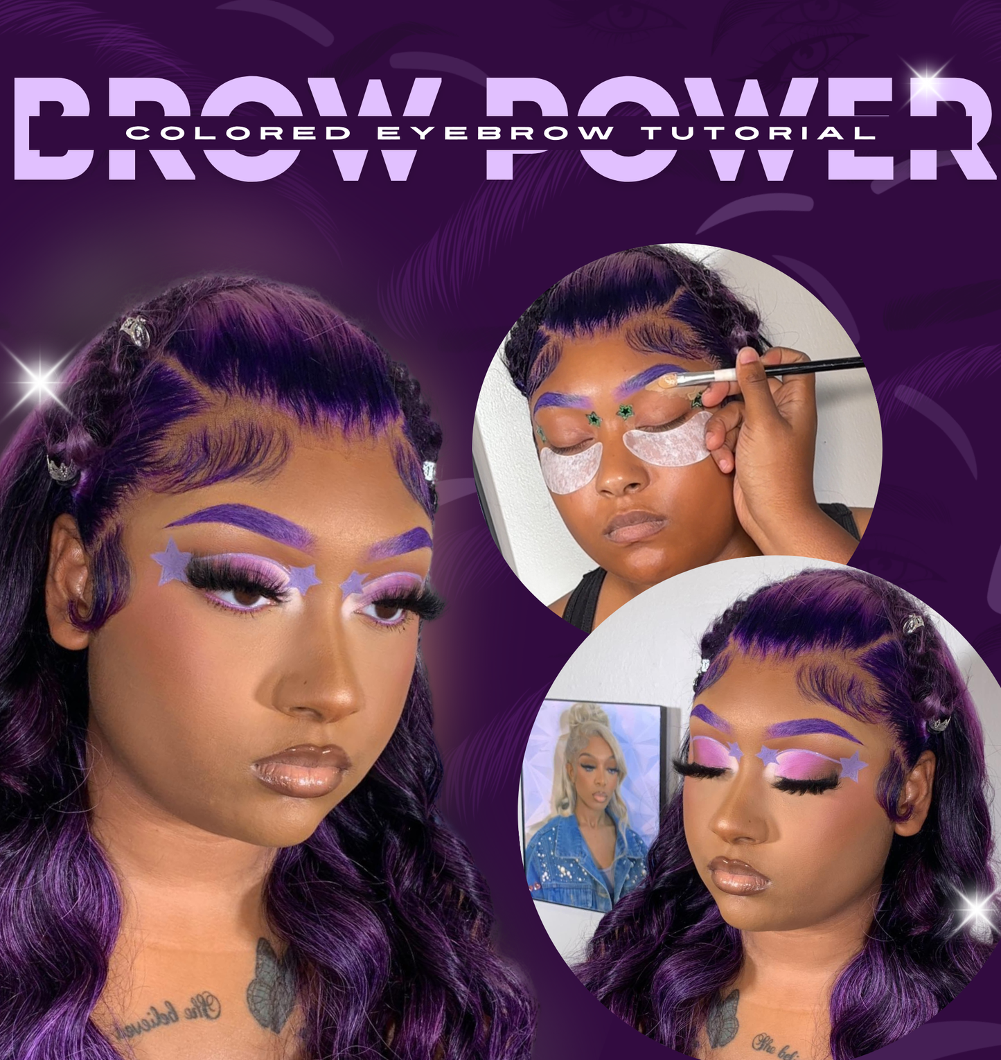 Colored Eyebrow Tutorial (PURPLE)
